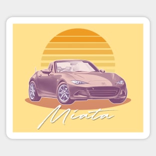 Mazda Miata / Retro Style Sunset Design Sticker